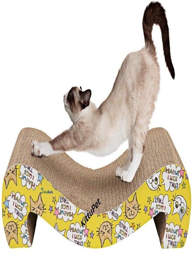 KittuPet وسادة خدش للقطط من كيتو بيت، مصنوعة من الكرتون، وسادة خدش للقطط، عمود خدش للقطط، تصميم مزدوج الجوانب لمدى استخدام مضاعف - Image 1